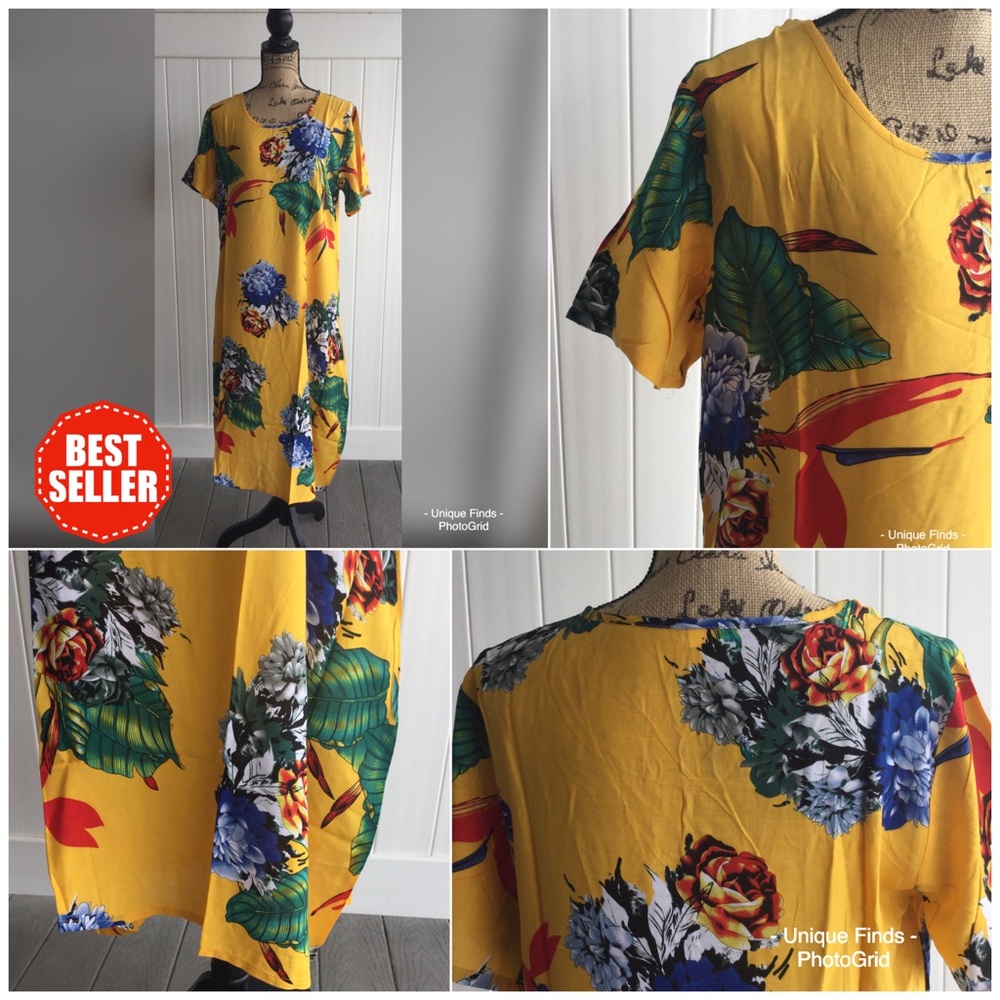 NWT Yellow Tropical Maxi Dress-M\L